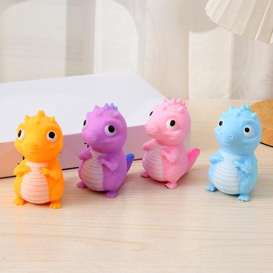 Mini Dinosaur Squeeze Toy Anxiety Relief Cartoon Dino Stress Ball Decompression Stretchy Dinosaur Shape Sensory Toy