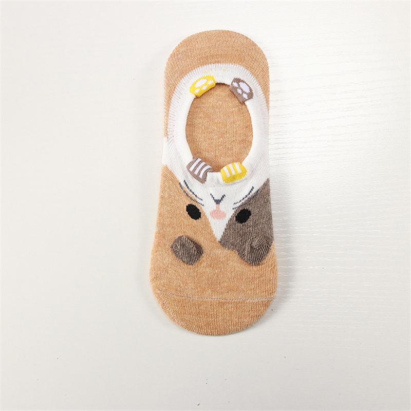 5 Paar Neue Damen Bequeme Cartoon Tier Niedliche Baumwollsocken Mit Hundemotiv Kurze Knöchel Lustige Socken Set Socken
