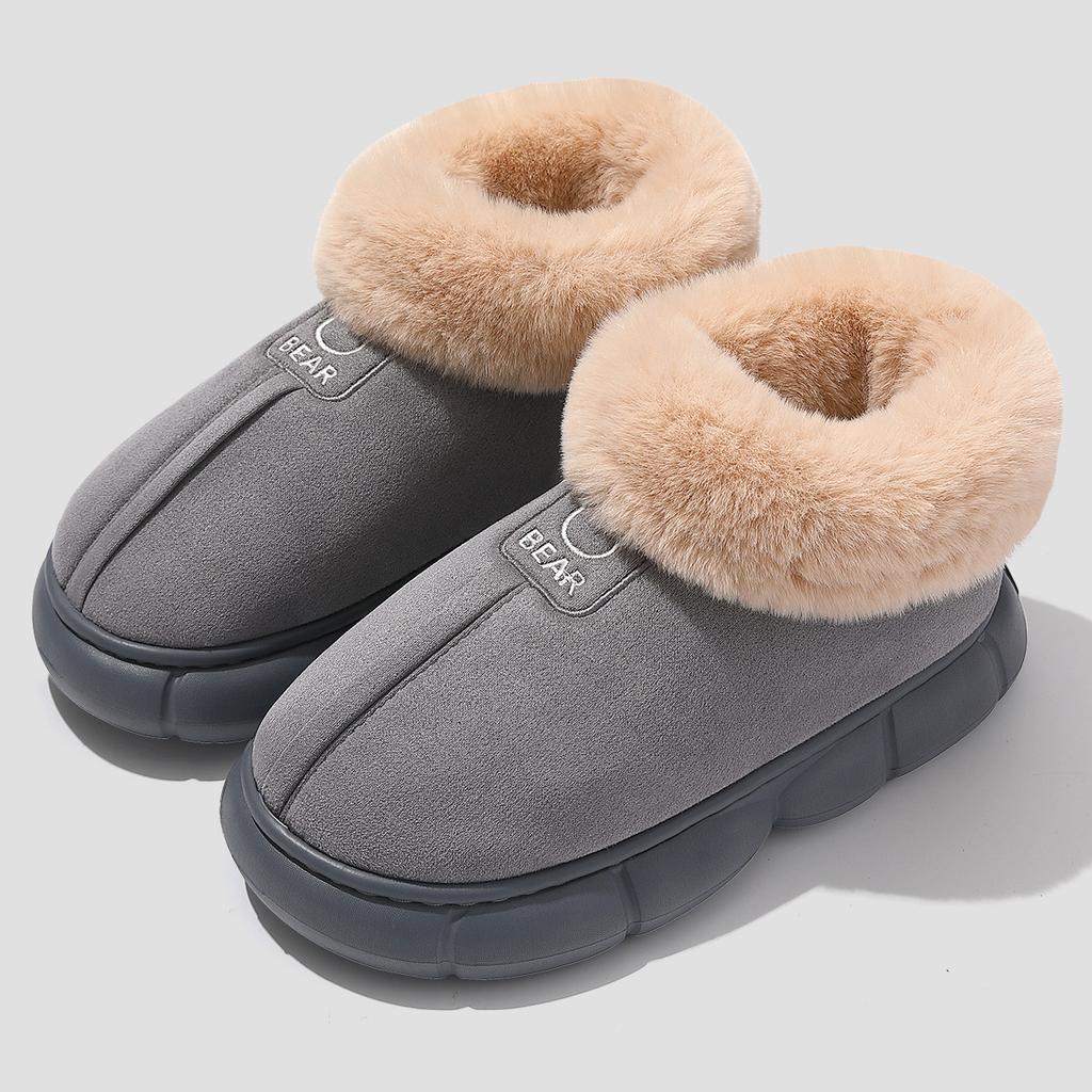 Plush new autumn and winter indoor home protection snow shoes non-slip thick-soled cotton shoes outer wear