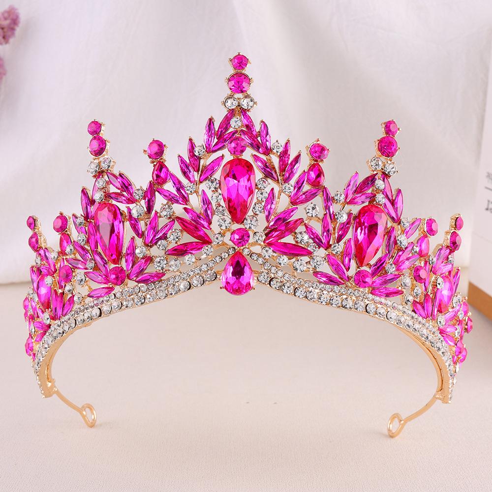 DIEZI Corona Tiara Barocca Vintage con Cristalli AB per Donne Ragazze Matrimonio Festa Elegante Lusso Corona di Strass Acconciatura Gioielli