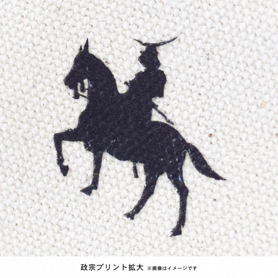 Domain Equestrian Tote Bag Print ML Size Canvas Bag Large A4 Landscape Large Capacity 00778ml [Sendai "Date Masamune" Statue] Women's Men's (Natural)