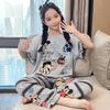 Girls Pajama Set Short Sleeve Modal Sleepwear Cartoon Print Lightweight Home Wear Ages 8