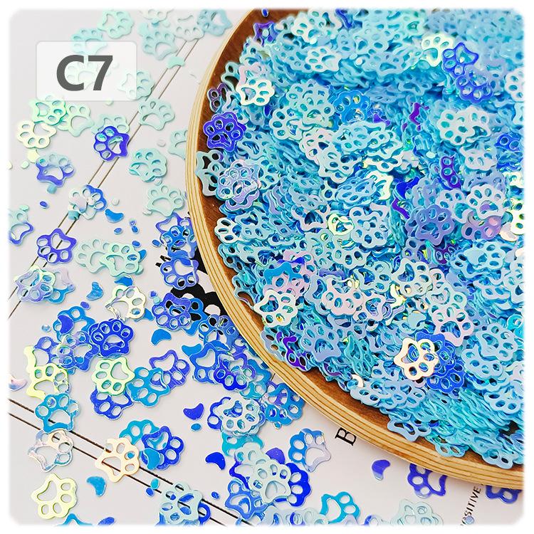 

Пайетки в виде кошачьей лапки YALEDUO для украшения, 7 мм, золотые, для поделок и фонов для прямых эфиров 20g/Bag