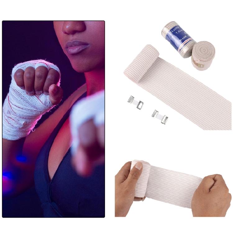 Elastic Compression Bandage Wrap with Hook for Arm, Leg Sprains, Ankle, Wrist