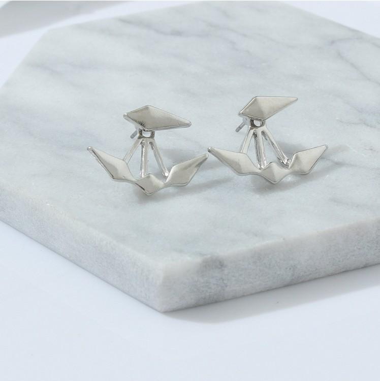 European and American Rhombus Stud Earrings with Smooth Surface