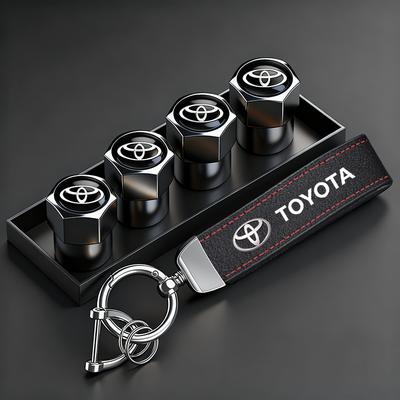 2026 New For Toyota Toyota Car Tire Wheel Valve Caps Cover Suede Car Key Chain Ring Keychain For Toyota GR Corolla Yaris Aygo Pr
