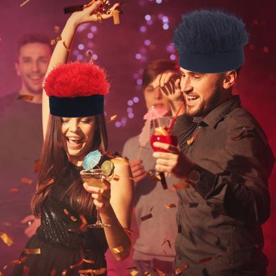 Gorra Visera de Pelo Falso Novedosa Yousheng para Hombre, Peluca Ajustable con Púas y Visera Corta, Gorra de Calle Hip Hop para Festivales y Fiestas