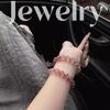 High-End Natural Strawberry Quartz Beaded Bracelet with Gold Accent - Women's Jewelry for Wealth and Luck