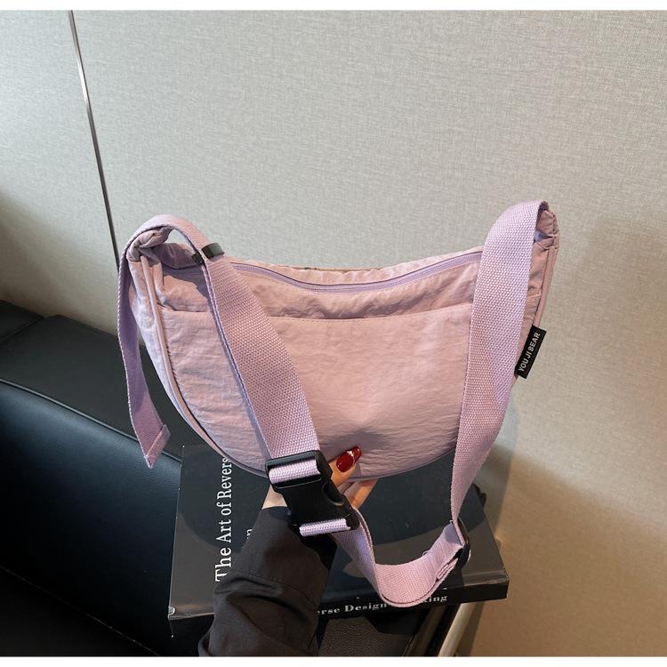 Fashion Casual Messenger Bag Shoulder Bag Spring New Simple and Lightweight Fabric Dumpling Bag
