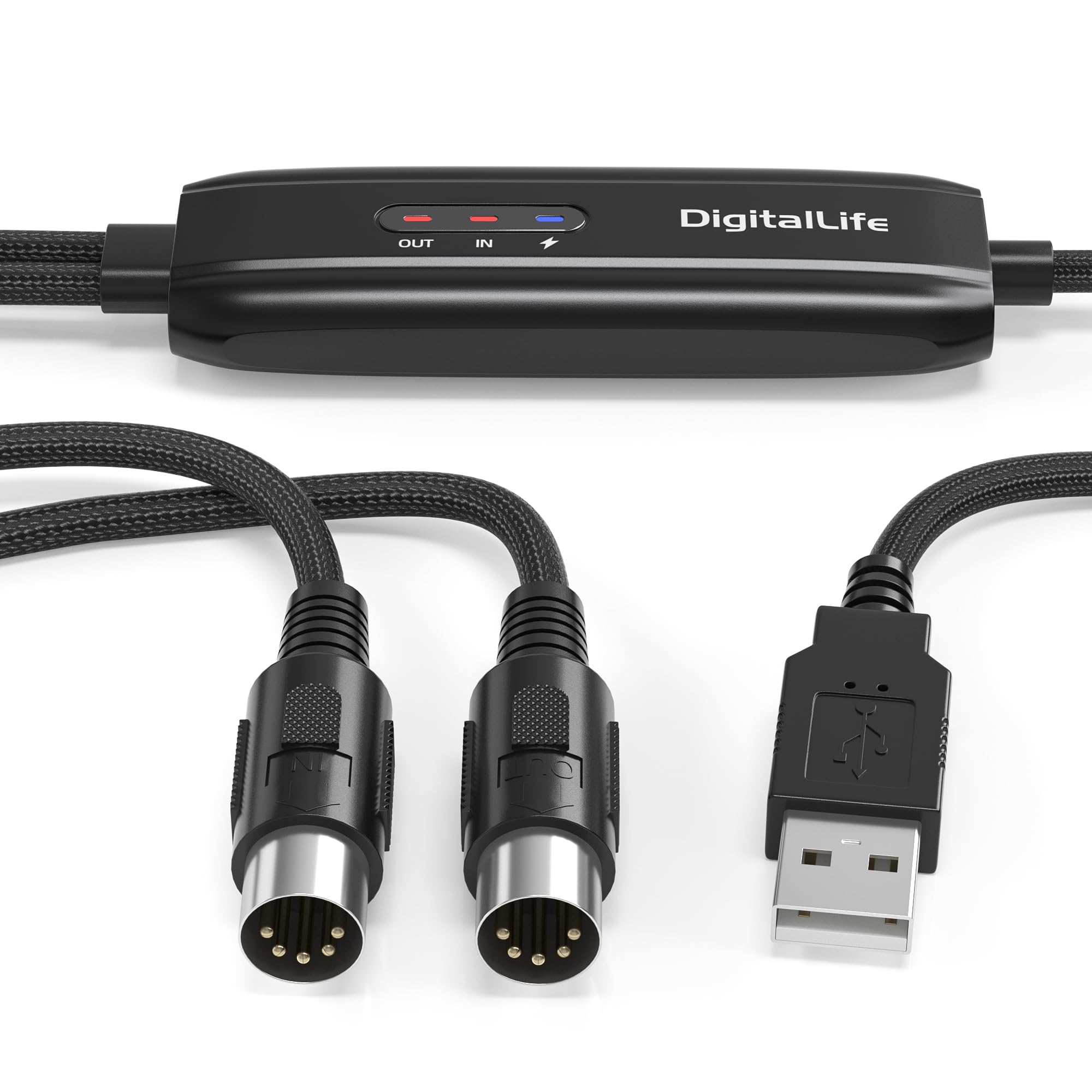 DigitalLife Interfaccia di collegamento di strumenti musicali elettronici e PC Per strumenti musicali DIN 8m MIDI 1i/1o USB-MIDI (Facile 5 pin