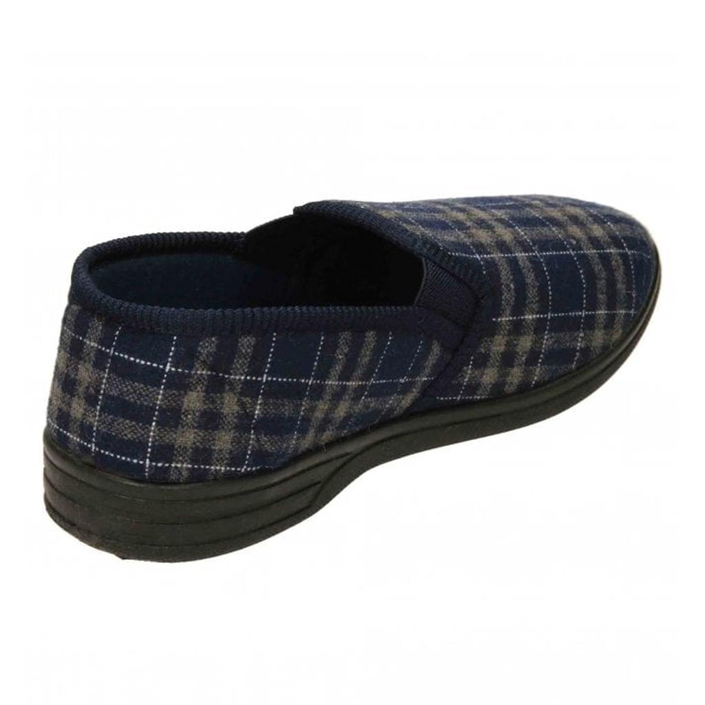 Sleepers Mens Dale Checked Velour Slippers