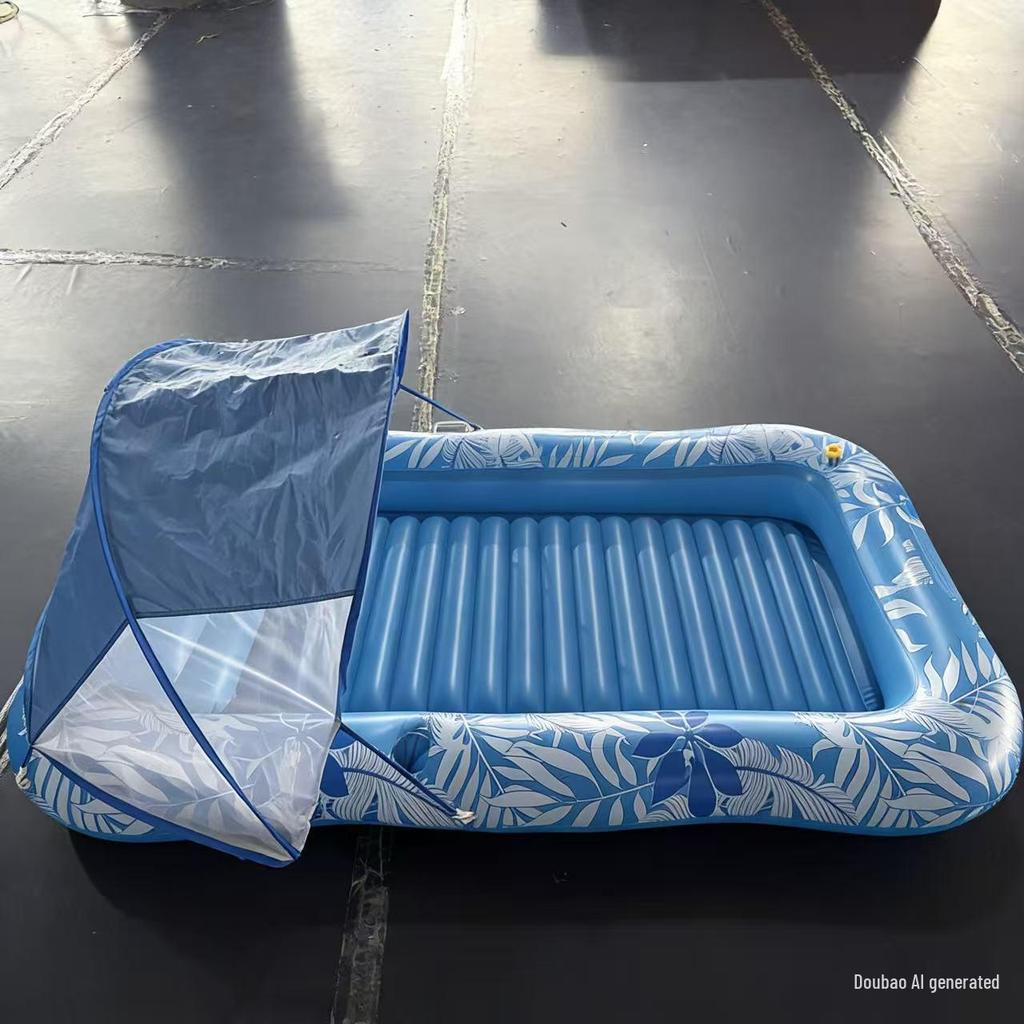 Portable Inflatable Canopy Sunshade Float: Dual-Use for Water & Land