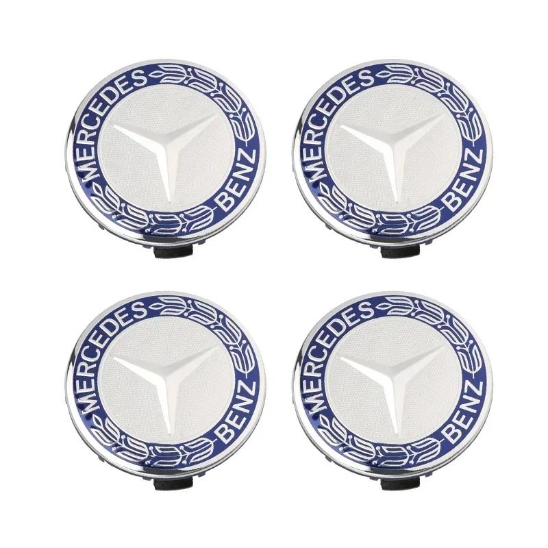4 pièces 75mm Cache-moyeu de roue de voiture Badge Couvercle Pour Mercedes Benz A C GLC GLA W205 W204 W203 W212 W211 W213 W210 W164 A1714000025