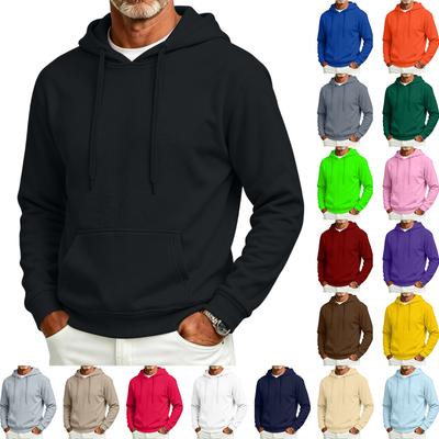 Men's Lined Hoodie Color Casual Pullover