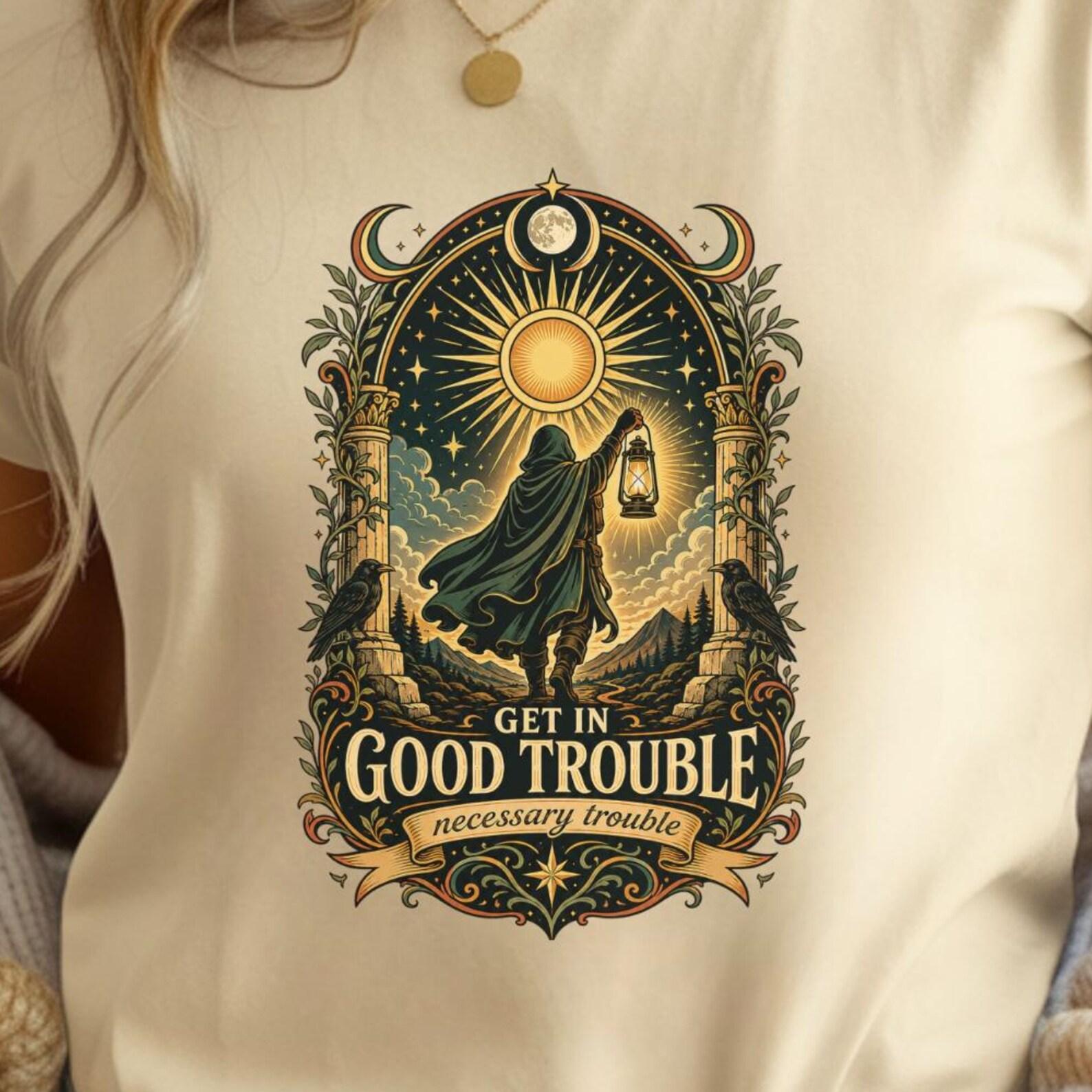 Good Trouble Shirt | Necessary Trouble Lantern Tee | Fantasy Rebel 2XL