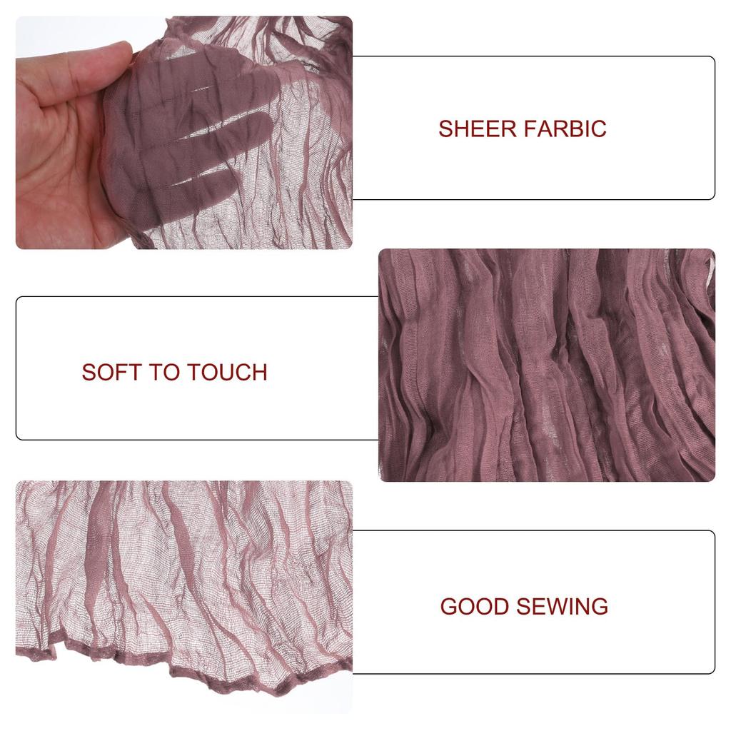 Uxcell 13ft Cheesecloth Table Runner 90cm X 400cm Rustic Gauze Tablecloth Sheer Runner for Wedding Bridal Party Table Decoration Rustic Red