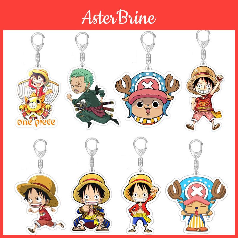 Unique One Piece Film Red Luffy Zoro Roberto Keyring Bag Pendant Double Sided Acrylic Toy Gift For Fans