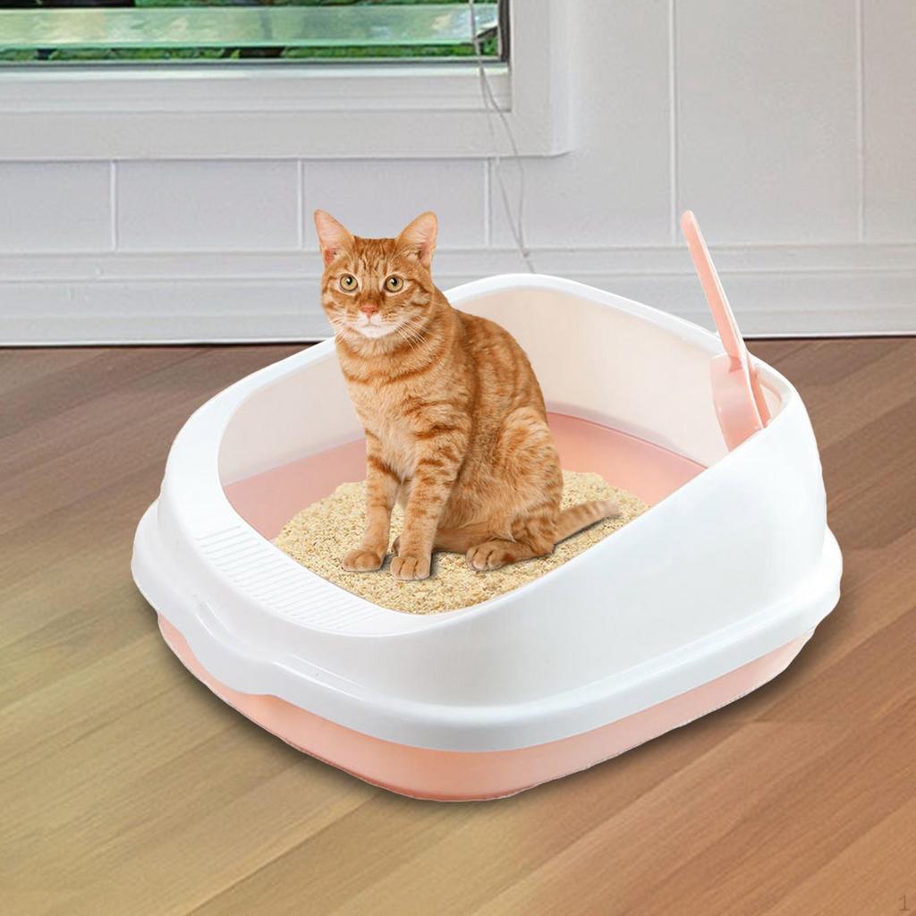Cat Toilet Removable Large Semi-enclosed Litter Tray with for Cats