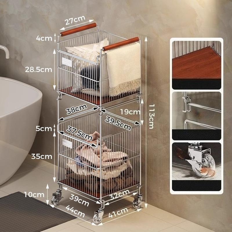 Laundry Basket Large Laundry Hamper Dirty Clothes Baskets Storage Box with Wheels Multifunction Organizers Bathroom Organizer