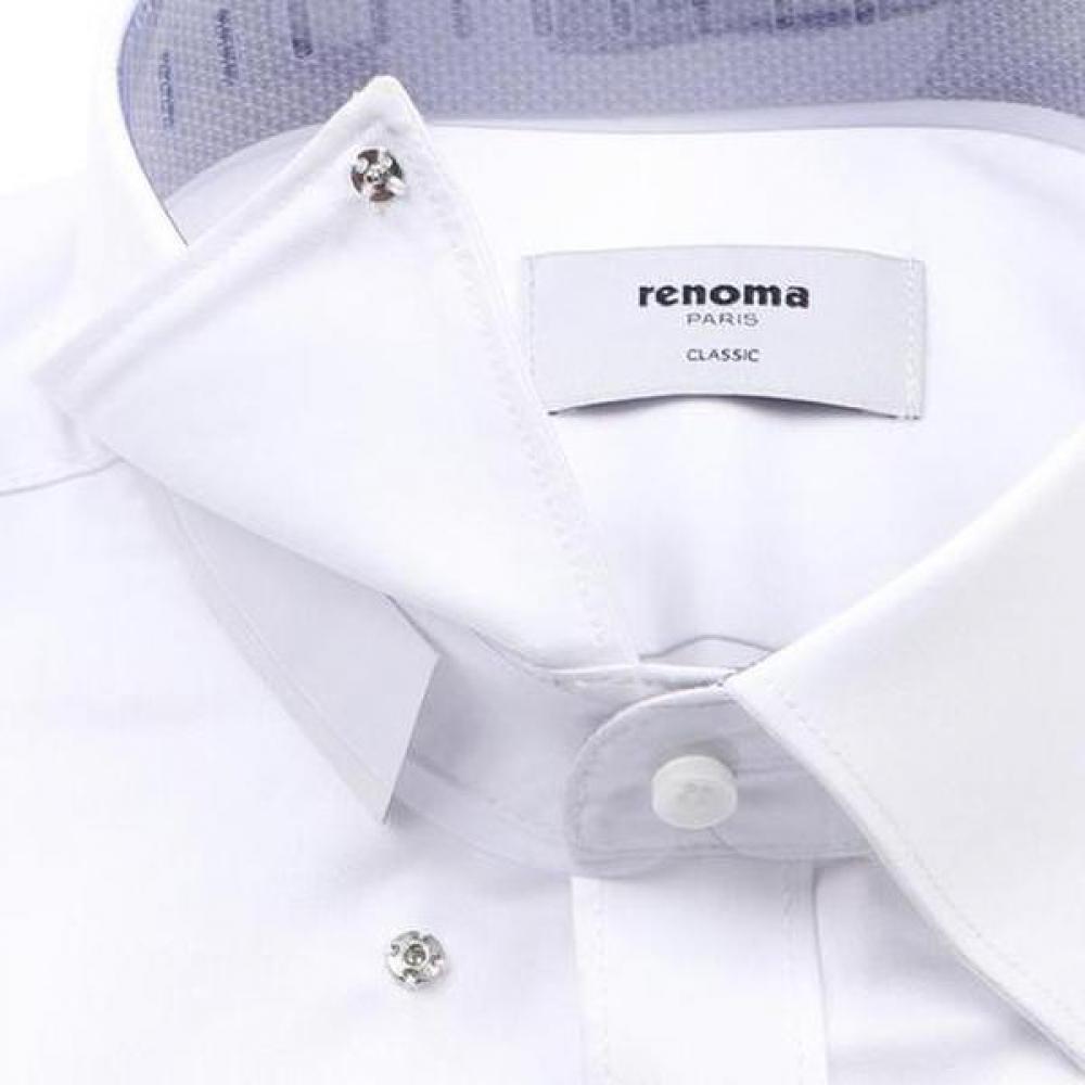 RENOMA Regular Fit Wrinkle Free Easy Iron Twill Stretch White Long Sleeve Shirt