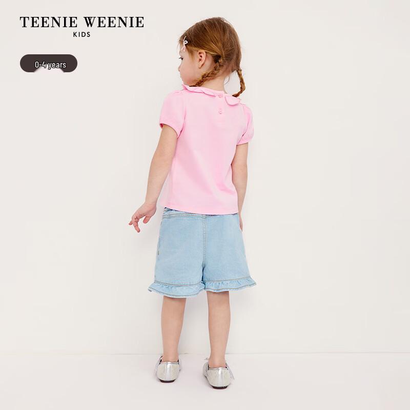 Teenie Weenie Kids Baby Girl Sweet Lace Collar Short Sleeve T-Shirt