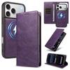 iPhone 18 Pro Max Magnetic Leather Case with Imitation Cowhide Texture and Flip Card Holder