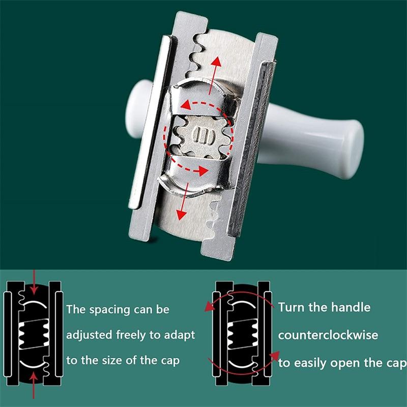 Stainless Steel Jar Opener Lids Adjustable Manual Can Bottle Opener Kitchen Accessories Can Opener for 3-9.5CM Kitchen Gadget