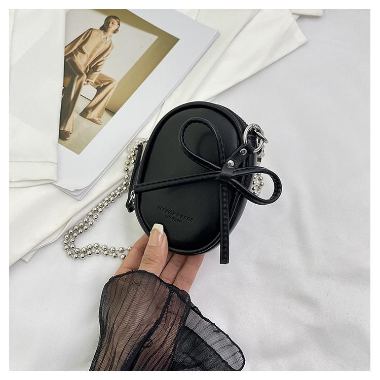 

2025 новый корейский нишевый дизайн мини-кошелек на цепочке, сумка для наушников, женская сумка-мессенджер с бантом, красный конверт с ртом чёрный