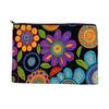 Makeup Bag, with Smooth Black Zipper, Colorful Pattern Printed, Large Capacity Canvas Storage Bag, for Travel Cosmetic Coin Key