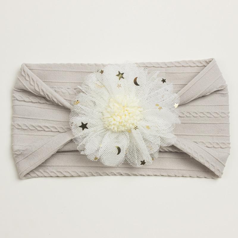 Summer New Girls' Hair Accessories, Baby Candy Color Flower Seamless Wide Headscarf, Baby Nylon Headband