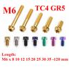 M6 P1.0 X 8 10 12 15 20 25 30 35 -120 Mm Gold Blau Schwarz TC4 GR5 Titanlegierung A3 Standardkopfschrauben Schraube für Motorrad DIY