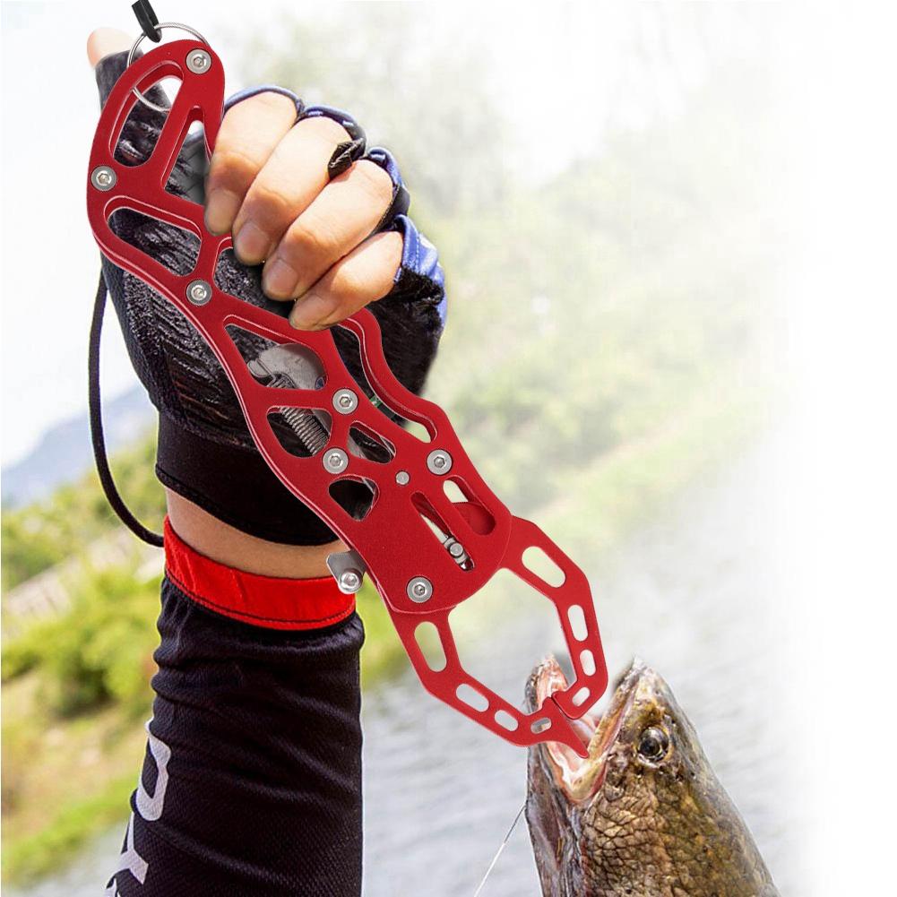 Aluminium Alloy Hollow Out Lure Fishing Pliers Fish Controller Tong Clamp Tool Red