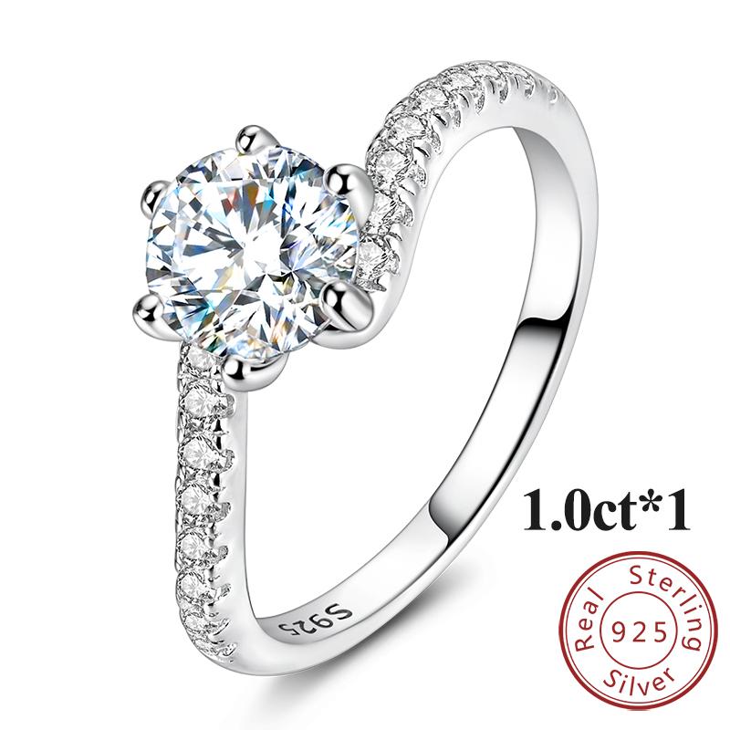 

1Ct Moissanite Band Ring Design Genuine Genuine Copper Shining Timeless Twist Ring For Women Female Wedding Engagement Party Jewelry Creation 9