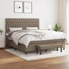 Maison Exclusive - Slatted Bed Base with Taupe Mattress 180x200 Cm Fabric