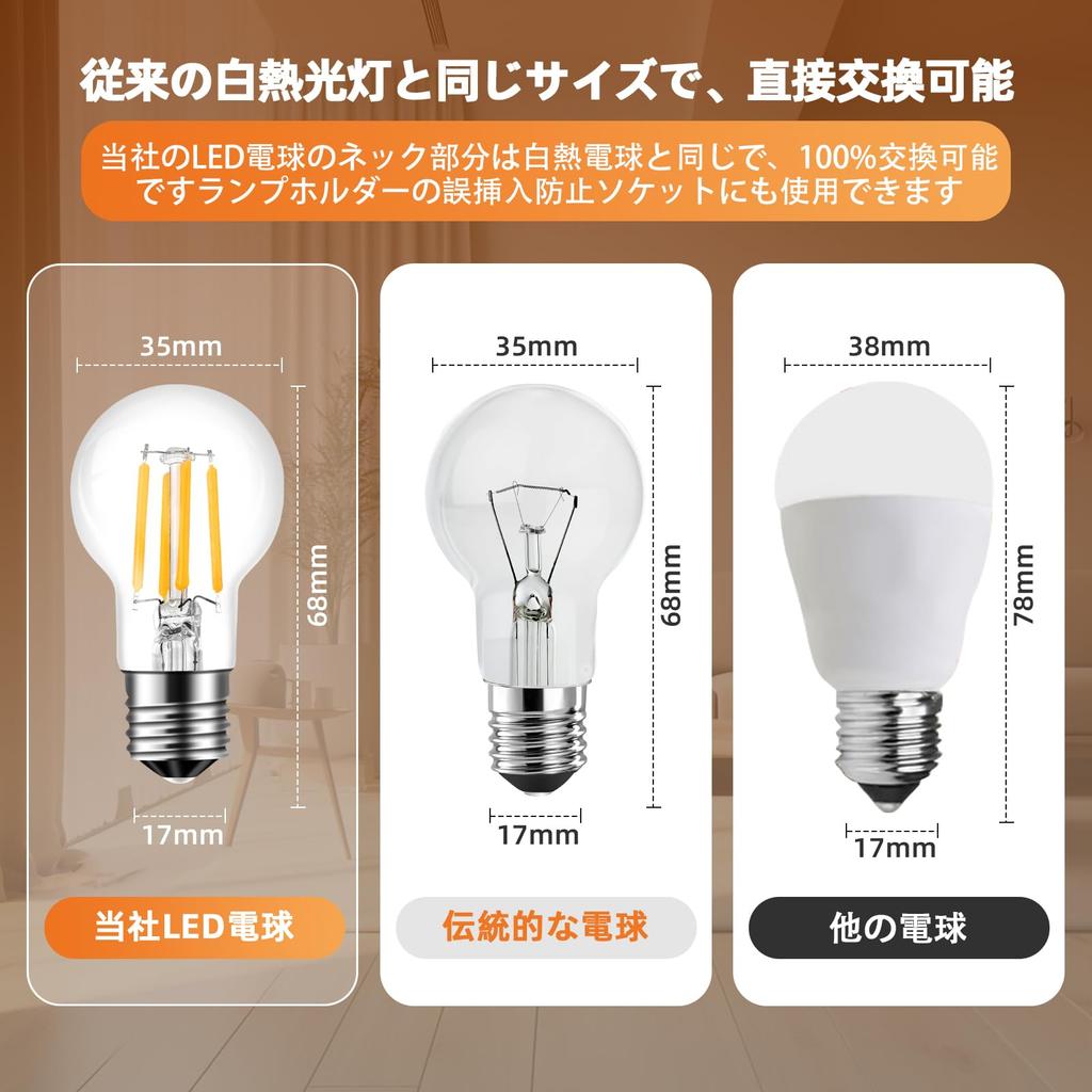 Mini Krypton Bulbs, E17 Base, LED Bulbs, Warm White Equivalent, 40W, 470lm, Omnidirectional, Clear, Energy-Saving, Compatible with Sealed and