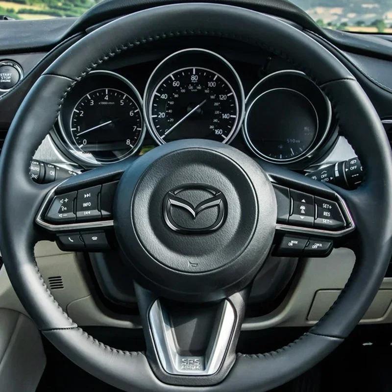 Adesivo Metálico para Centro de Volante de Carro Para Mazda Axela 323 CX5 CX3 CX6 RX7 MX5 CX9 CX7 CX9 Emblemas Decoração Interior