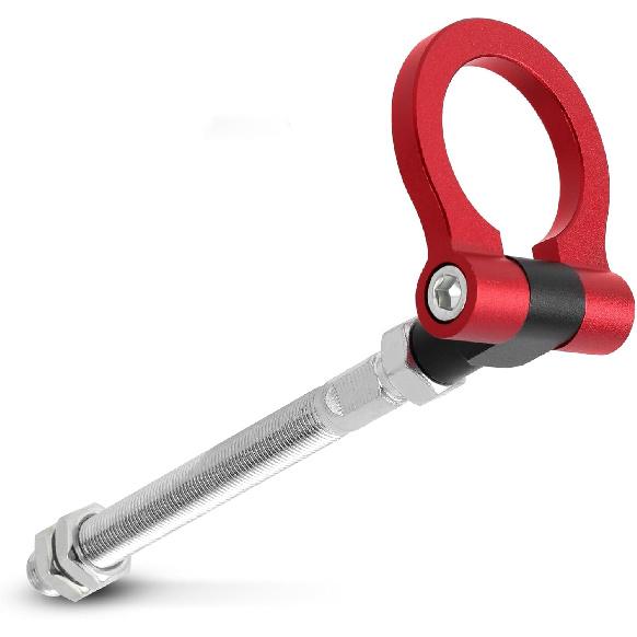 WRX Racing Tow Hook,IS2303 Front Tow Hook Ring Tow Eye Billet Aluminum Red Tow Hook for BRZ/Impreza/WRX/STi(Red)