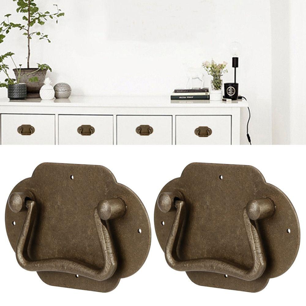 2PCS Brass Drawer Pull Handle Bail Antique Drawer Pull Vintage Cabinet Pull Handle Furniture