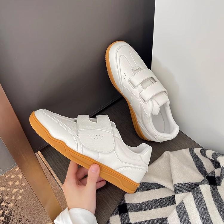 Thick-soled Velcro little white shoes women's spring 2025 new casual versatile moral training shoes round head sports board shoes