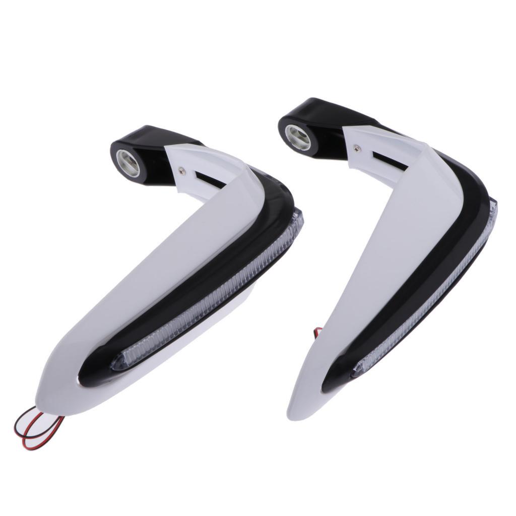 1 Pair Motorcycle Handlebar guard of hand with LED Protectors for ATV Motocross Bike , White