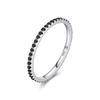 Real Silver Black Zirconia Stackable Rings Fashion Crystal 925 Sterling Silver Finger Rings for Women Party Fine Jewelry