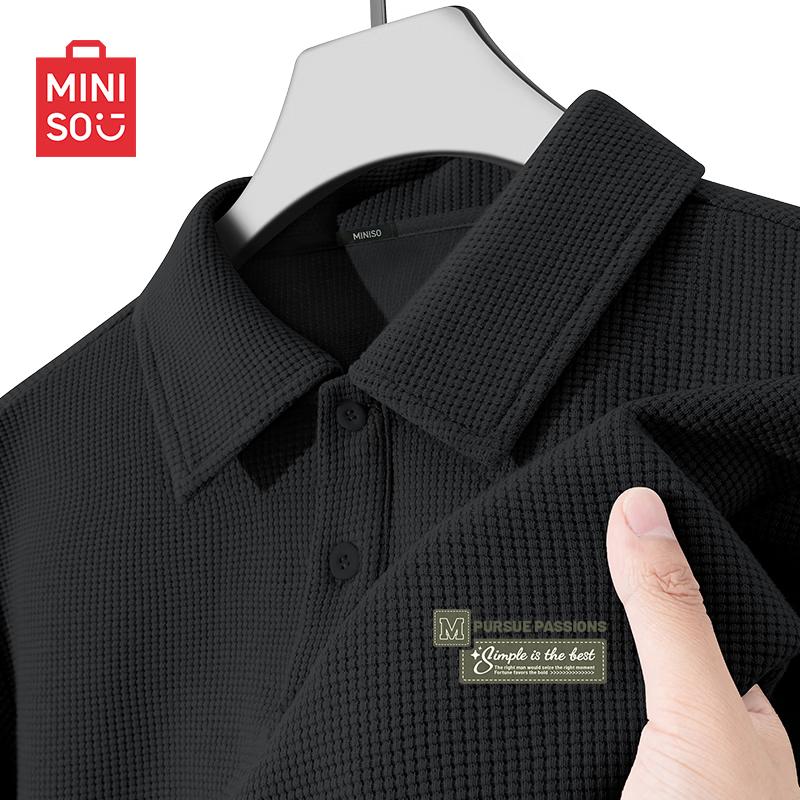 MINISO Men's 2026 Summer Waffle Polo Shirt