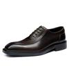 Men's On-the-Go Business Formal Leather Shoes: Soft Sole, Pointed Toe, British Retro Oxford Style.