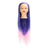 Mannequin Head Blue Pink Gradient Color High Temperature Synthetic Hair Hairstyling Training Model