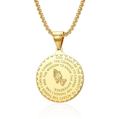 Enhanced Stainless Steel Prayer Hand Pendant Necklace A Timeless Jewelry Gift for Men