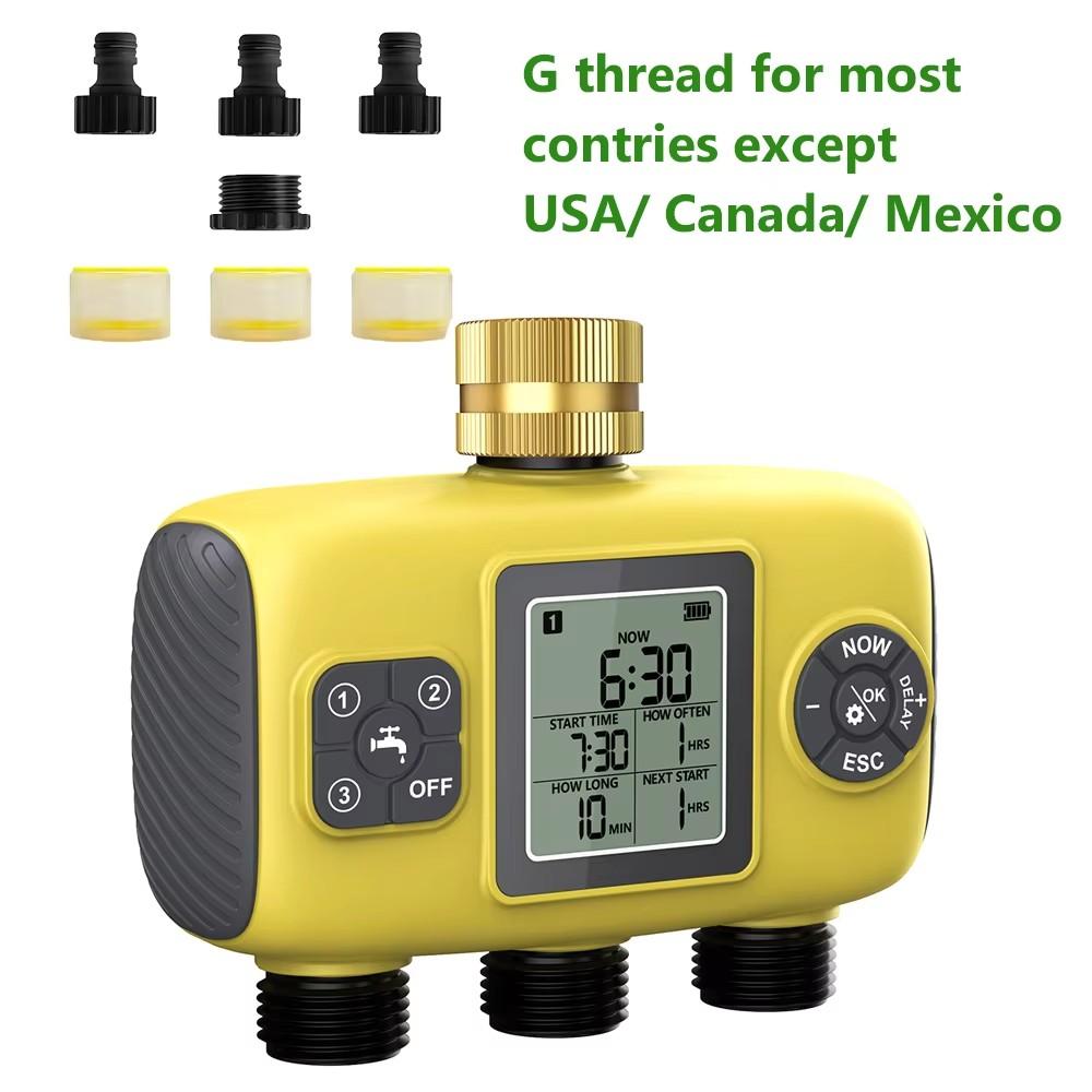 3-Outlet Automatic Water Timer Garden Irrigation Watering System Independent Control Sprinkler Programmer Tools