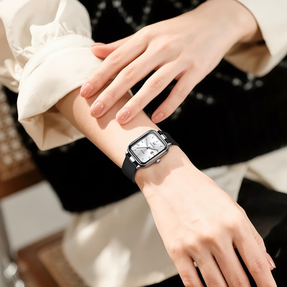 OLEVS Silicone Classic Quartz Gift for White Women's Watch, Band, Watch, Elegant, Popular, Stylish, Women,