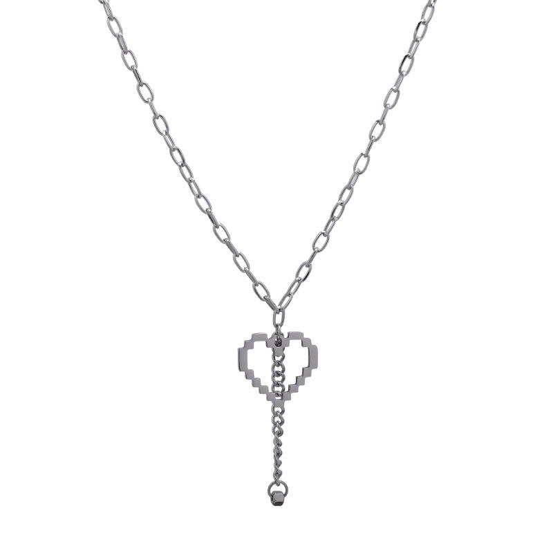 

Титановая стальная мозаика, ожерелье «Любовь», новая личность, интернет-знаменитости, холодный стиль, аксессуары в стиле хип-хоп, подвеска-цепочка для свитера для женщин