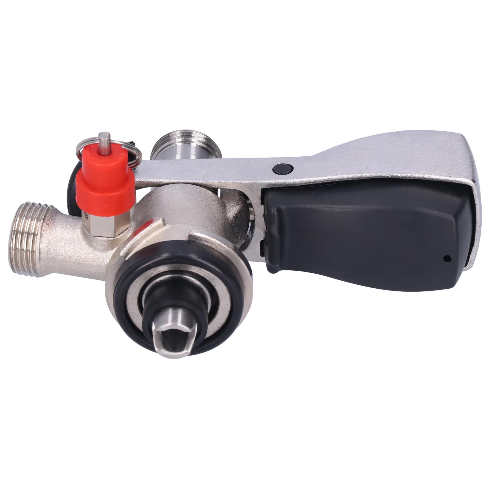 

Beer Coupler Dispenser S Type Beverage Keg Connector with Exhaust Valve G5 8 Male Thread