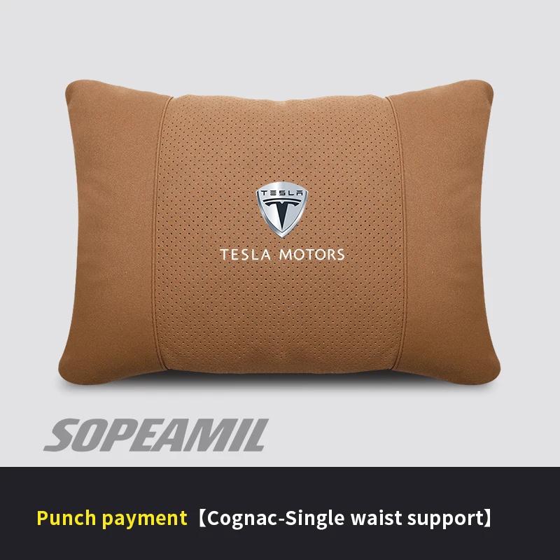 Tesla Model 3 Model Y Model S Model X Cybertruck Roadsrer Car Ventilate Suede Headrest Neck Support Seat Waist Cushion Pillow